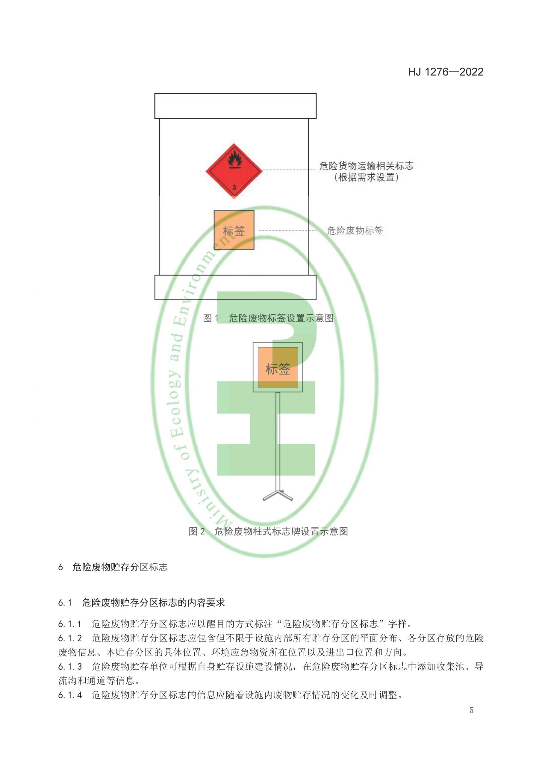 危险废物识别标志设置技术规范(HJ 1276—2022)