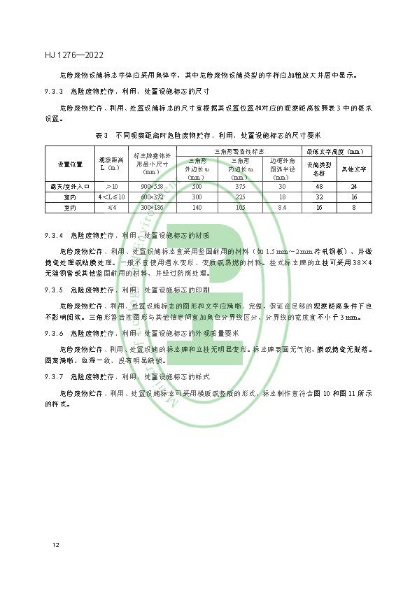 危险废物识别标志设置技术规范(HJ 1276—2022)